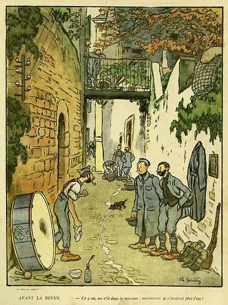 Cartoon, Before the review, WW1