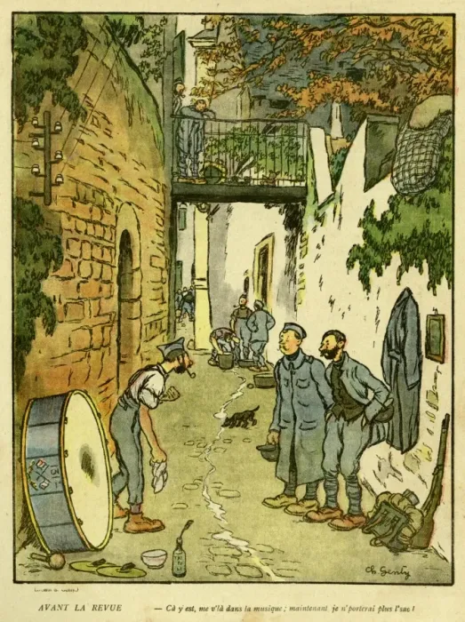 Framed Print : Cartoon, Before the review, WW1 Framed Print : Cartoon, Before the review, WW1