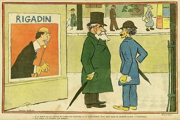 Cartoon, Rigadin film, WW1