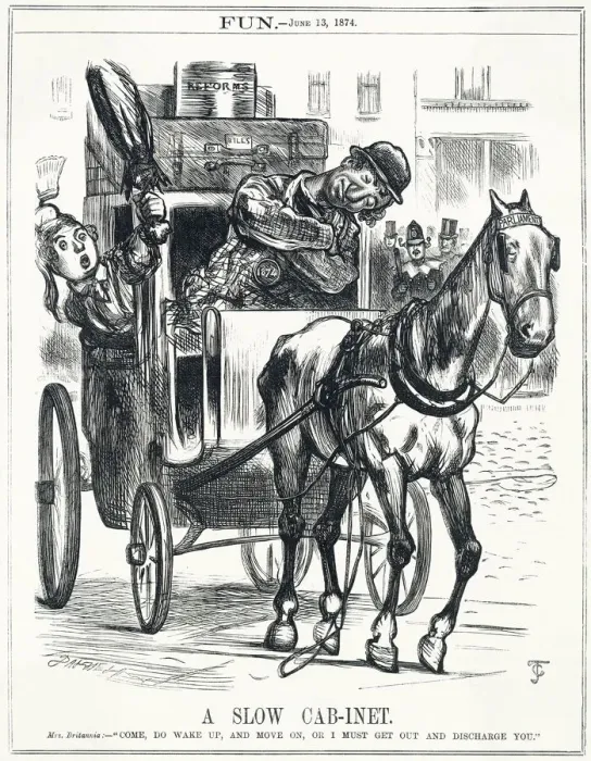 Framed Print : Cartoon, A Slow Cab-inet (Disraeli) Framed Print : Cartoon, A Slow Cab-inet (Disraeli)