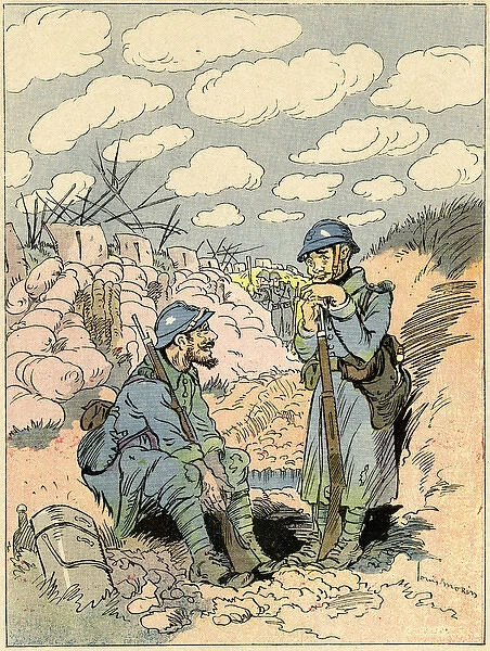 Cartoon, The soldier back from leave, WW1. Available as Photo Prints, Wall  Art and other products #14236436