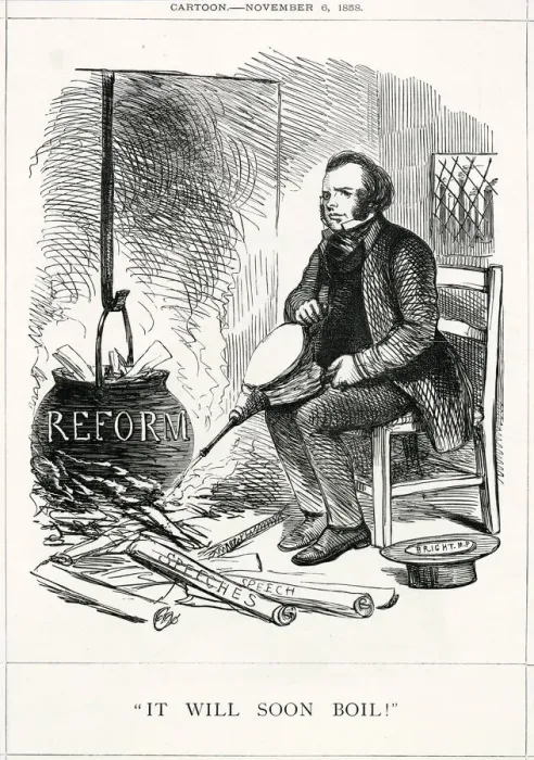Framed Print : Cartoon, It Will Soon Boil! (John Bright) Framed Print : Cartoon, It Will Soon Boil! (John Bright)