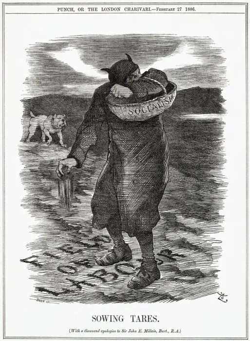Framed Print : Cartoon, Sowing Tares (Socialism) Framed Print : Cartoon, Sowing Tares (Socialism)
