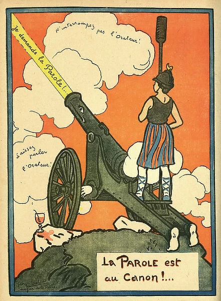 Cartoon, The speech is in the cannon, WW1