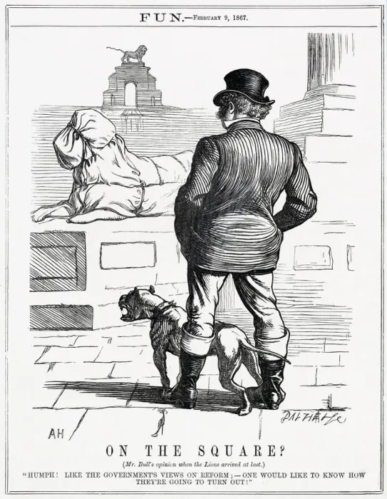 Framed Print : Cartoon, On The Square? (Trafalgar Square) Framed Print : Cartoon, On The Square? (Trafalgar Square)