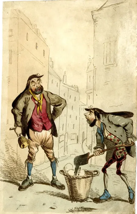 Framed Print : Cartoon, two street cleaners Framed Print : Cartoon, two street cleaners