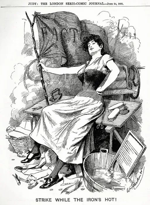 Framed Print : Cartoon, Strike while the Iron's Hot! Women's Suffrage Framed Print : Cartoon, Strike while the Iron's Hot! Women's Suffrage