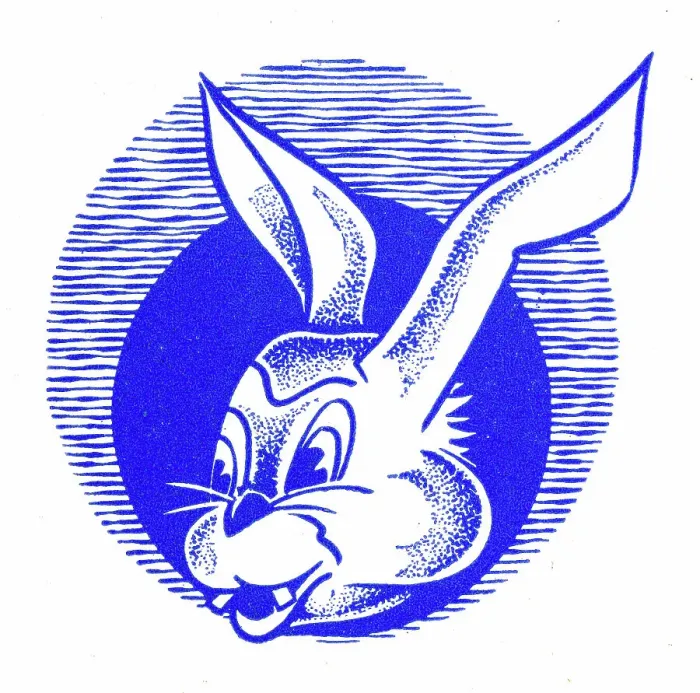 Framed Print : Cartoon style rabbit - 1950s printer's block Framed Print : Cartoon style rabbit - 1950s printer's block