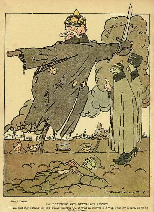 Framed Print : Cartoon, The Last of the Last Lines, WW1 Framed Print : Cartoon, The Last of the Last Lines, WW1