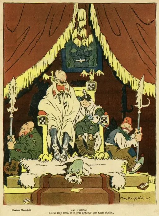 Framed Print : Cartoon, The Throne, WW1 Framed Print : Cartoon, The Throne, WW1
