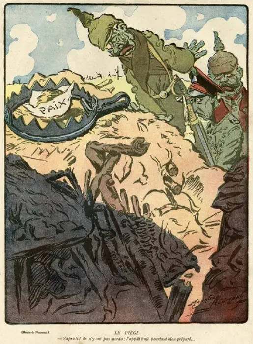 Framed Print : Cartoon, The trap, WW1 Framed Print : Cartoon, The trap, WW1