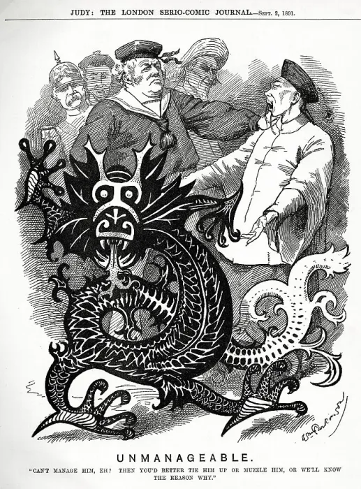 Framed Print : Cartoon, Unmanageable, Europe and China Framed Print : Cartoon, Unmanageable, Europe and China