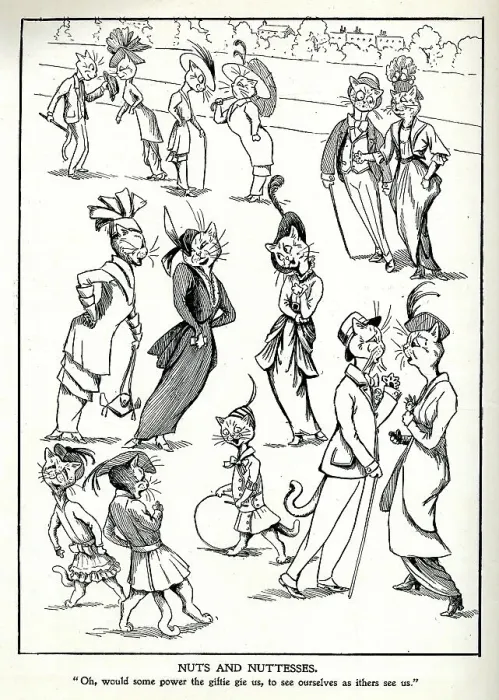 Framed Print : Cartoon, upper class Nuts and Nuttesses, Louis Wain Framed Print : Cartoon, upper class Nuts and Nuttesses, Louis Wain