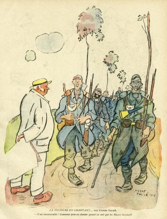 Framed Print : Cartoon, Victory singing, WW1 Framed Print : Cartoon, Victory singing, WW1