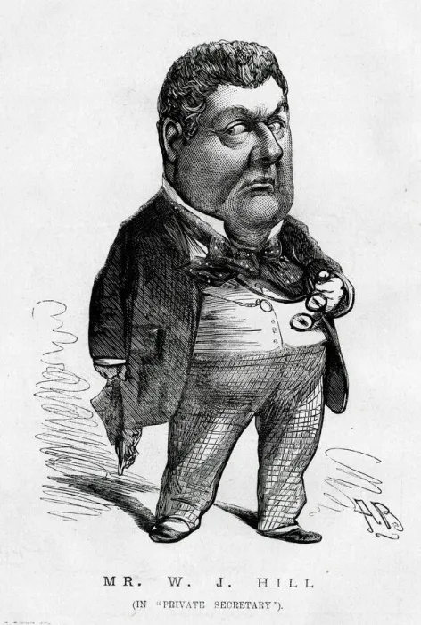 Framed Print : Cartoon, W J Hill as Mr Cattermole in Private Secretary Framed Print : Cartoon, W J Hill as Mr Cattermole in Private Secretary