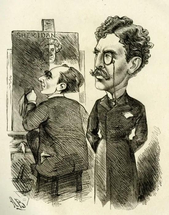 Framed Print : Cartoon, A W Pinero and Sir Squire Bancroft Framed Print : Cartoon, A W Pinero and Sir Squire Bancroft