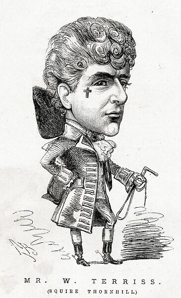 Cartoon, William Terriss as Squire Thornhill