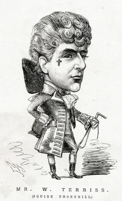 Framed Print : Cartoon, William Terriss as Squire Thornhill Framed Print : Cartoon, William Terriss as Squire Thornhill