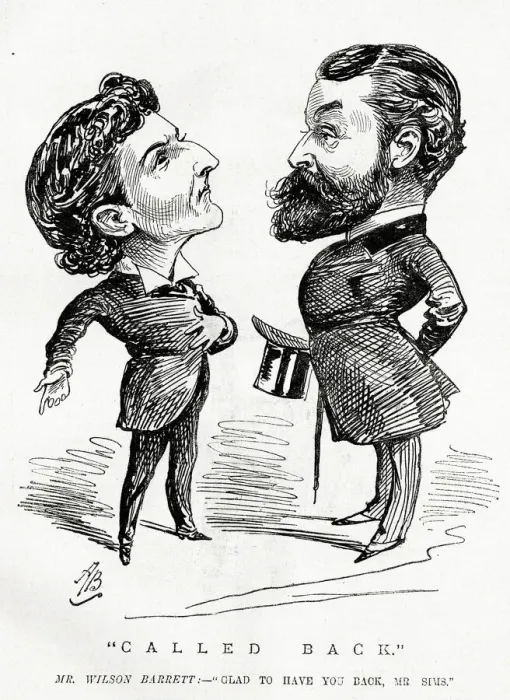 Framed Print : Cartoon, Wilson Barrett and G R Sims, Called Back Framed Print : Cartoon, Wilson Barrett and G R Sims, Called Back