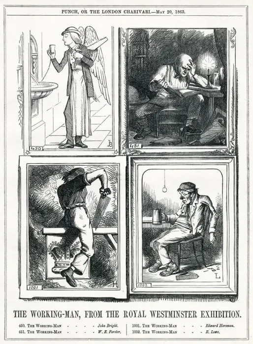 Framed Print : Cartoon, The Working-Man, Royal Westminster Exhibition Framed Print : Cartoon, The Working-Man, Royal Westminster Exhibition