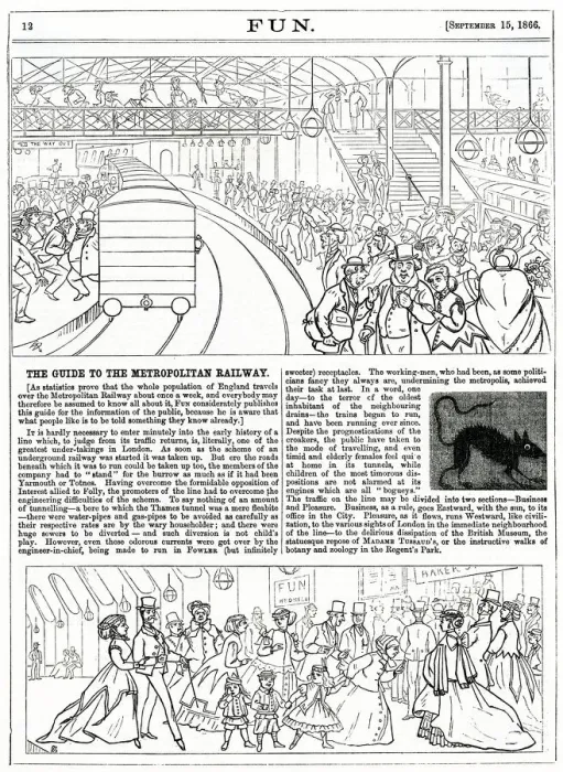 Framed Print : Cartoons, The Guide to the Metropolitan Railway, London Framed Print : Cartoons, The Guide to the Metropolitan Railway, London