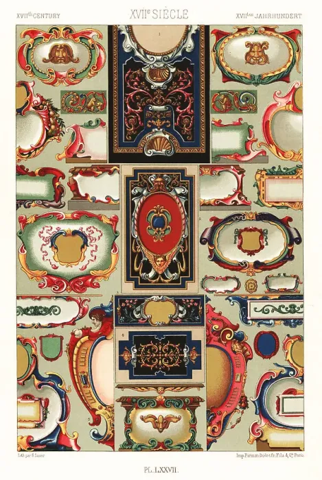 Framed Print : Cartouches, 17th century Framed Print : Cartouches, 17th century