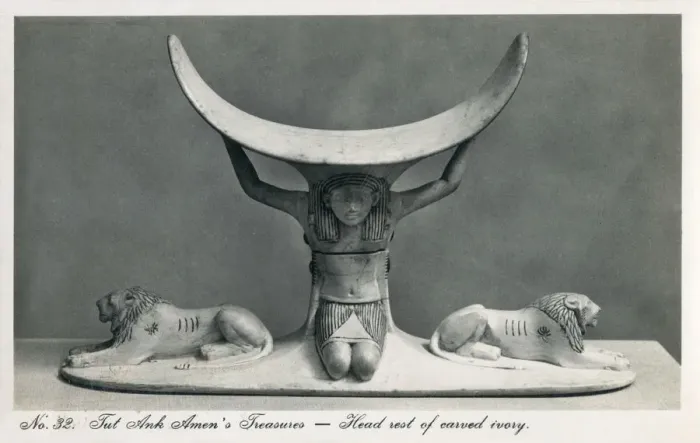 Framed Print : Carved Ivory Head Rest - Treasures of Tutankhamuns Tomb Framed Print : Carved Ivory Head Rest - Treasures of Tutankhamuns Tomb