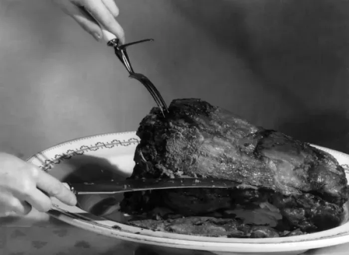 Framed Print : Carving a Joint of Beef Framed Print : Carving a Joint of Beef