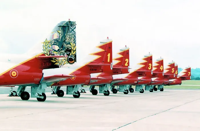 Framed Print : CASA C-101EB Aviojets of Patrulla Aguila Framed Print : CASA C-101EB Aviojets of Patrulla Aguila