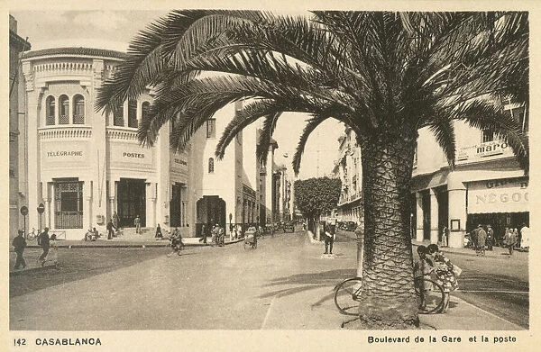 Casablanca, Morocco - Boulevard de la Gare and Post Office