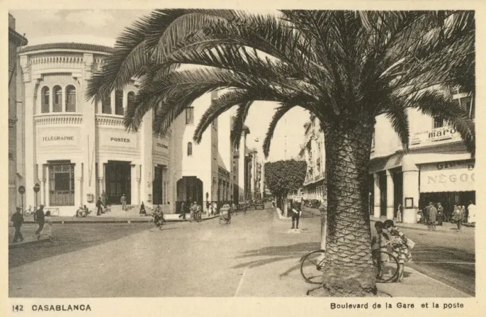 Framed Print : Casablanca, Morocco - Boulevard de la Gare and Post Office Framed Print : Casablanca, Morocco - Boulevard de la Gare and Post Office