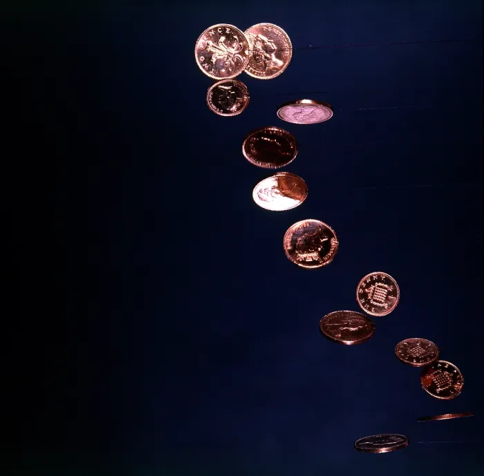Framed Print : A cascade of coppers - a falling flurry of 1p and 2p pieces Framed Print : A cascade of coppers - a falling flurry of 1p and 2p pieces