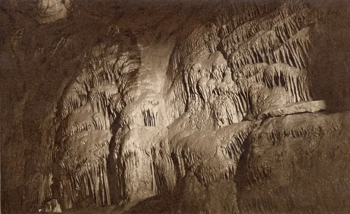 Framed Print : Cascade in St Paul's, Gough's Caves, Cheddar, Somerset Date: circa 1930 Framed Print : Cascade in St Paul's, Gough's Caves, Cheddar, Somerset Date: circa 1930