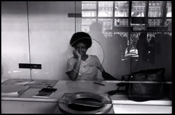 Framed Print : Cashier at the Pompidou Centre, Paris, France Framed Print : Cashier at the Pompidou Centre, Paris, France