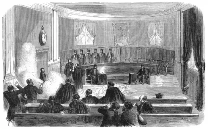 Framed Print : Casimir Guilhem attacks French magistrates Framed Print : Casimir Guilhem attacks French magistrates