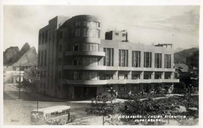 Framed Print : Casino Atlantico on Copacobana Beach - Rio de Janeiro, Brazil Date: circa 1930s Framed Print : Casino Atlantico on Copacobana Beach - Rio de Janeiro, Brazil Date: circa 1930s