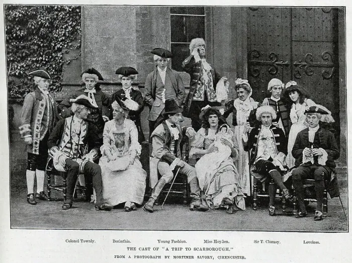 Framed Print : Cast of A Trip to Scarborough, outdoor theatrical portrait Framed Print : Cast of A Trip to Scarborough, outdoor theatrical portrait