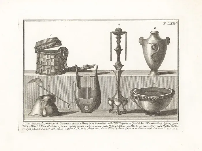 Framed Print : Casta mistica, Egyptian vase, lyre, cup, etc Framed Print : Casta mistica, Egyptian vase, lyre, cup, etc