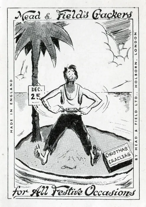 Framed Print : Castaway on dessert island pulling Christmas Cracker Framed Print : Castaway on dessert island pulling Christmas Cracker