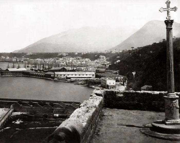 Framed Print : Castellammare di Stabia, Italy, circa 1880s. Date: circa 1880s Framed Print : Castellammare di Stabia, Italy, circa 1880s. Date: circa 1880s