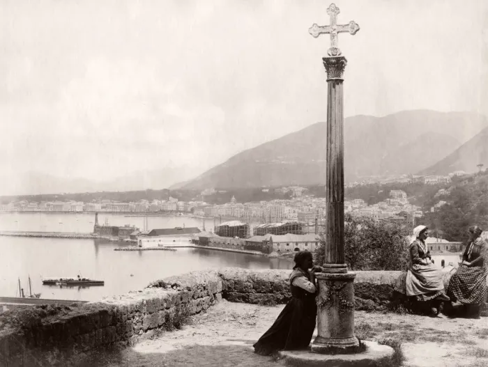 Framed Print : Castellammare di Stabia, Italy, c. 1880s sea view Framed Print : Castellammare di Stabia, Italy, c. 1880s sea view