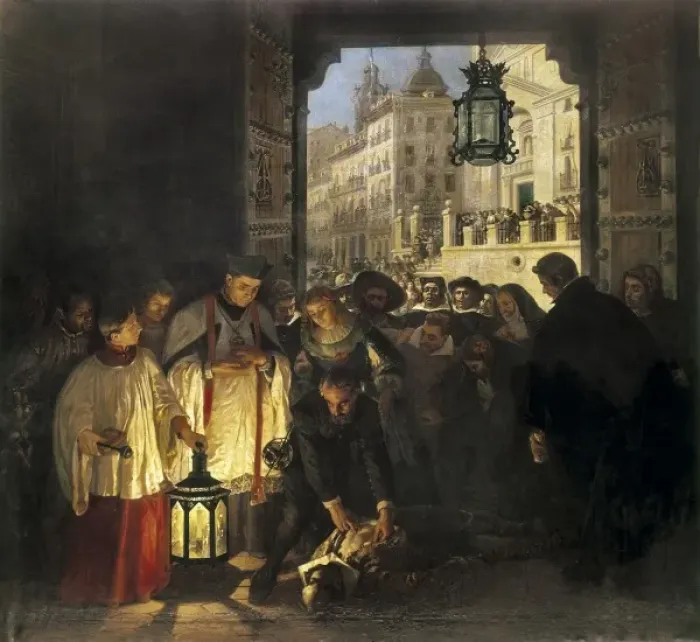 Framed Print : CASTELLANO, Manuel (1826-1880). Murder of Count Framed Print : CASTELLANO, Manuel (1826-1880). Murder of Count
