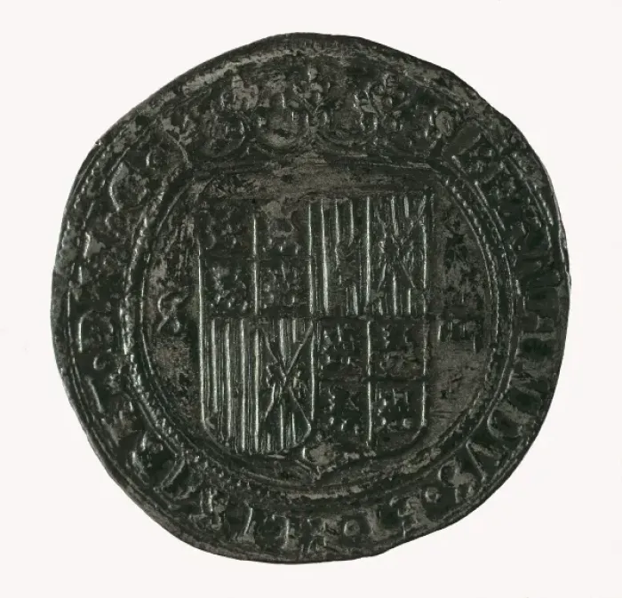 Framed Print : Castilian real de a 4 coin of the period of Framed Print : Castilian real de a 4 coin of the period of