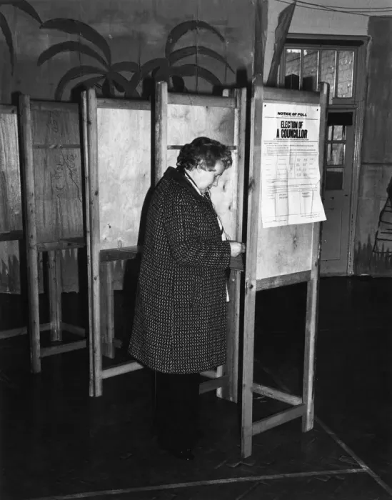 Framed Print : CASTING A VOTE 1978 Framed Print : CASTING A VOTE 1978