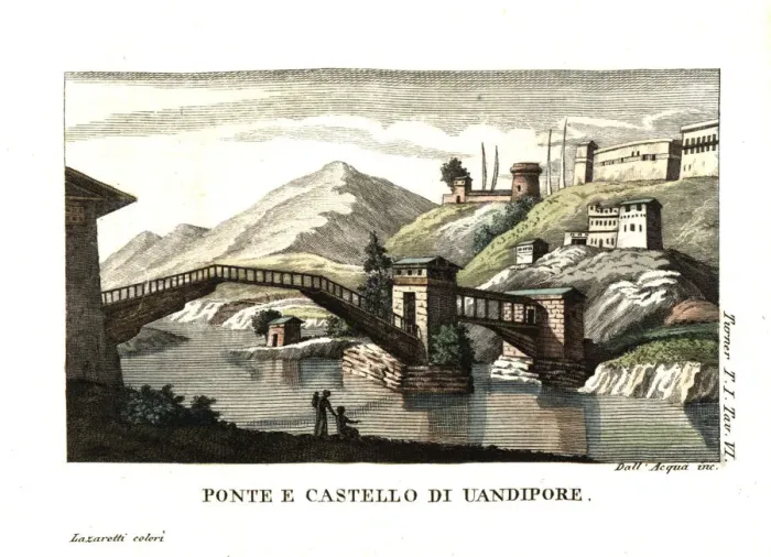 Framed Print : Castle and bridge in Wandipoor, Bhutan Framed Print : Castle and bridge in Wandipoor, Bhutan
