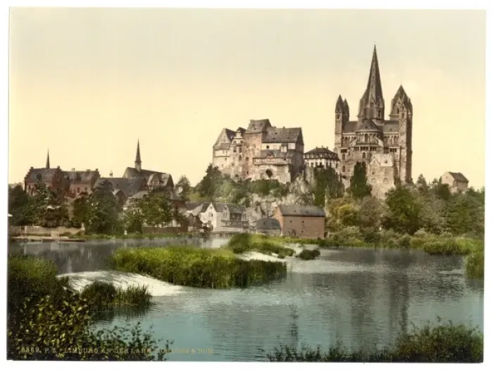 Framed Print : Castle and cathedral, Limburg (i. e. Limburg an der Lahn), H Framed Print : Castle and cathedral, Limburg (i. e. Limburg an der Lahn), H