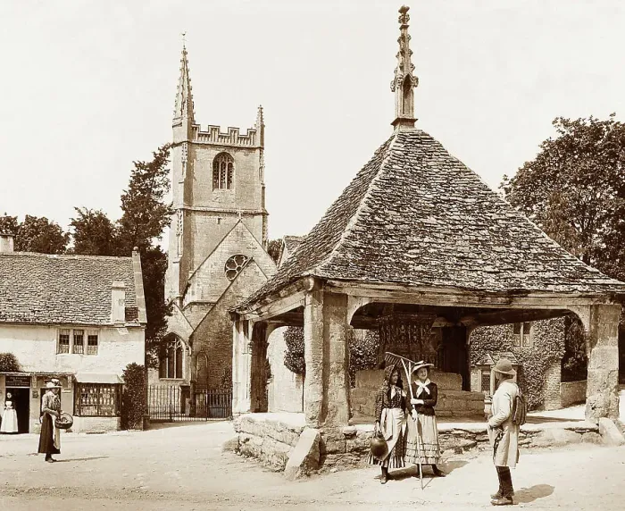 Framed Print : Castle Combe early 1900s Framed Print : Castle Combe early 1900s