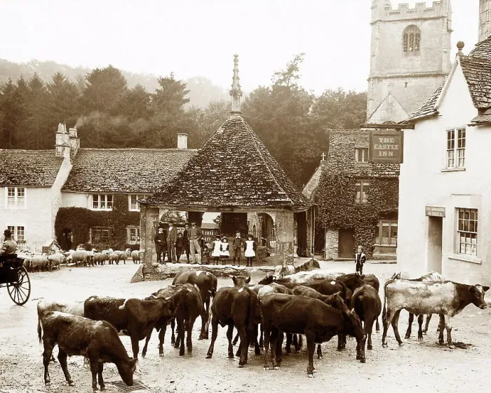 Framed Print : Castle Combe early 1900s Framed Print : Castle Combe early 1900s