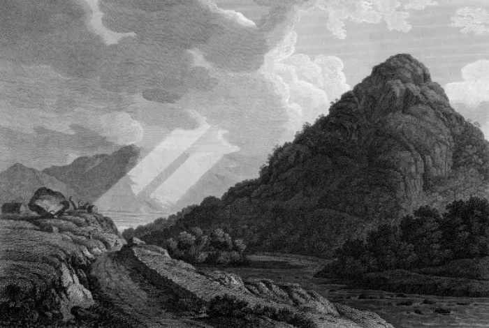 Framed Print : Castle Crag and Bowder Stone, Lake District Framed Print : Castle Crag and Bowder Stone, Lake District