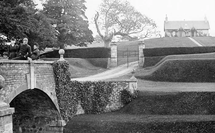 Framed Print : Castle Kennedy entrance Victorian period Framed Print : Castle Kennedy entrance Victorian period